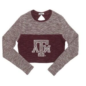 NCAA Texas ATM Aggies Terry super cute Crop marbled dark red Top‎ size small new